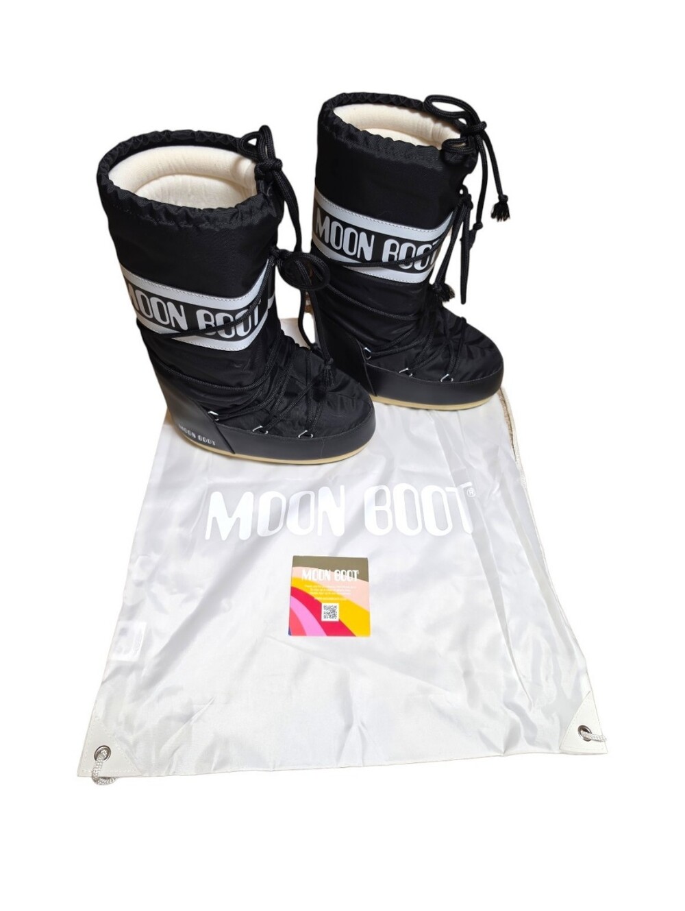 $240 MOON BOOT Nylon Boot in Black S/M (35-38) Small Medium - Picture 12 of 13
